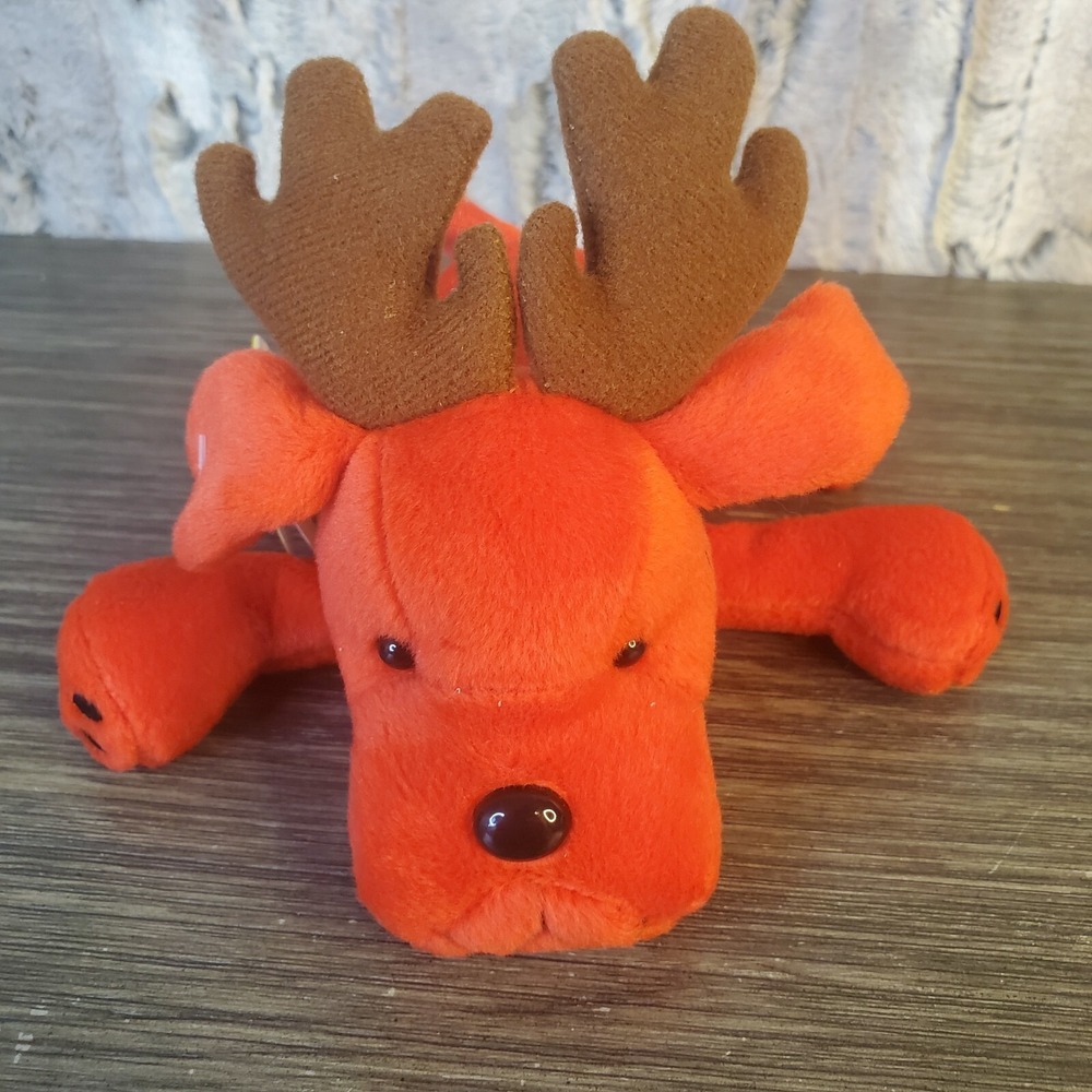 Petco Paw Pals Holiday Reindeer Ruff Red Dog‎ Christmas Bean Filled Plush Tags